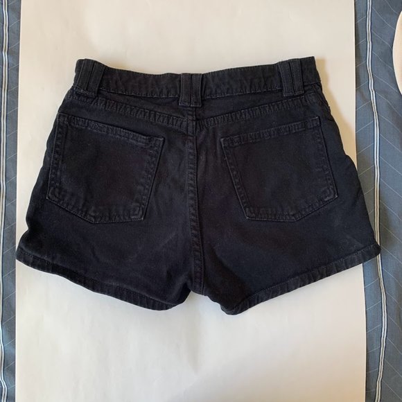 American Apparel Black Denim Side Zipper Shorts - 24/25 - Picture 3 of 9